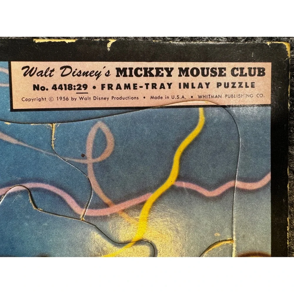 Vintage 1956 Walt Disney Mickey Mouse Club Whitman Frame Tray Puzzle‎ Disneyana